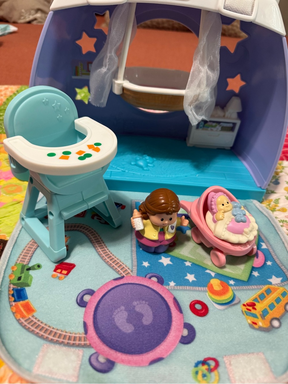 Fisher-Price Little People Nursery Playset in Light Blue & Pink